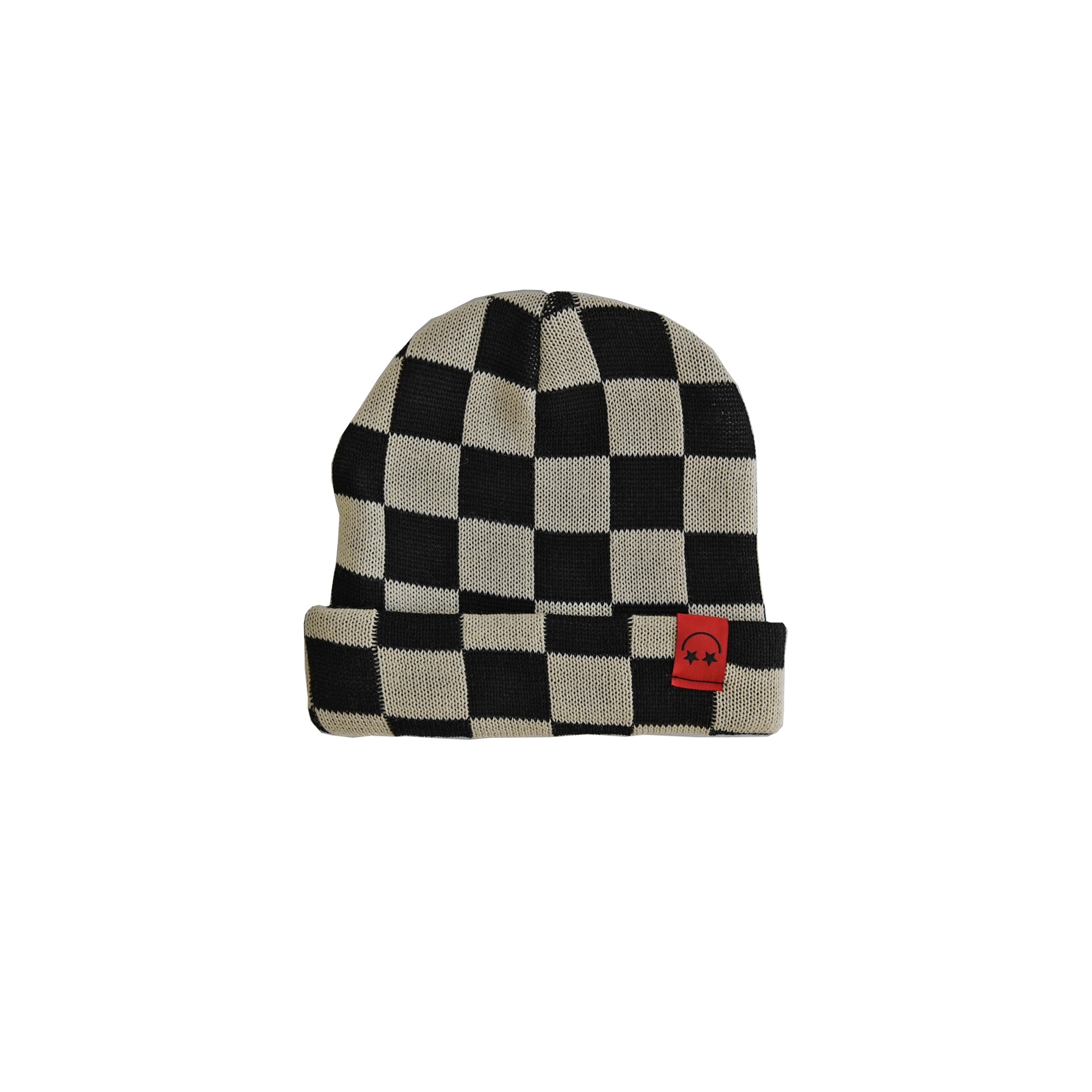 BEANIE - STAR STRUCK - BLACK & WHITE CHECKER