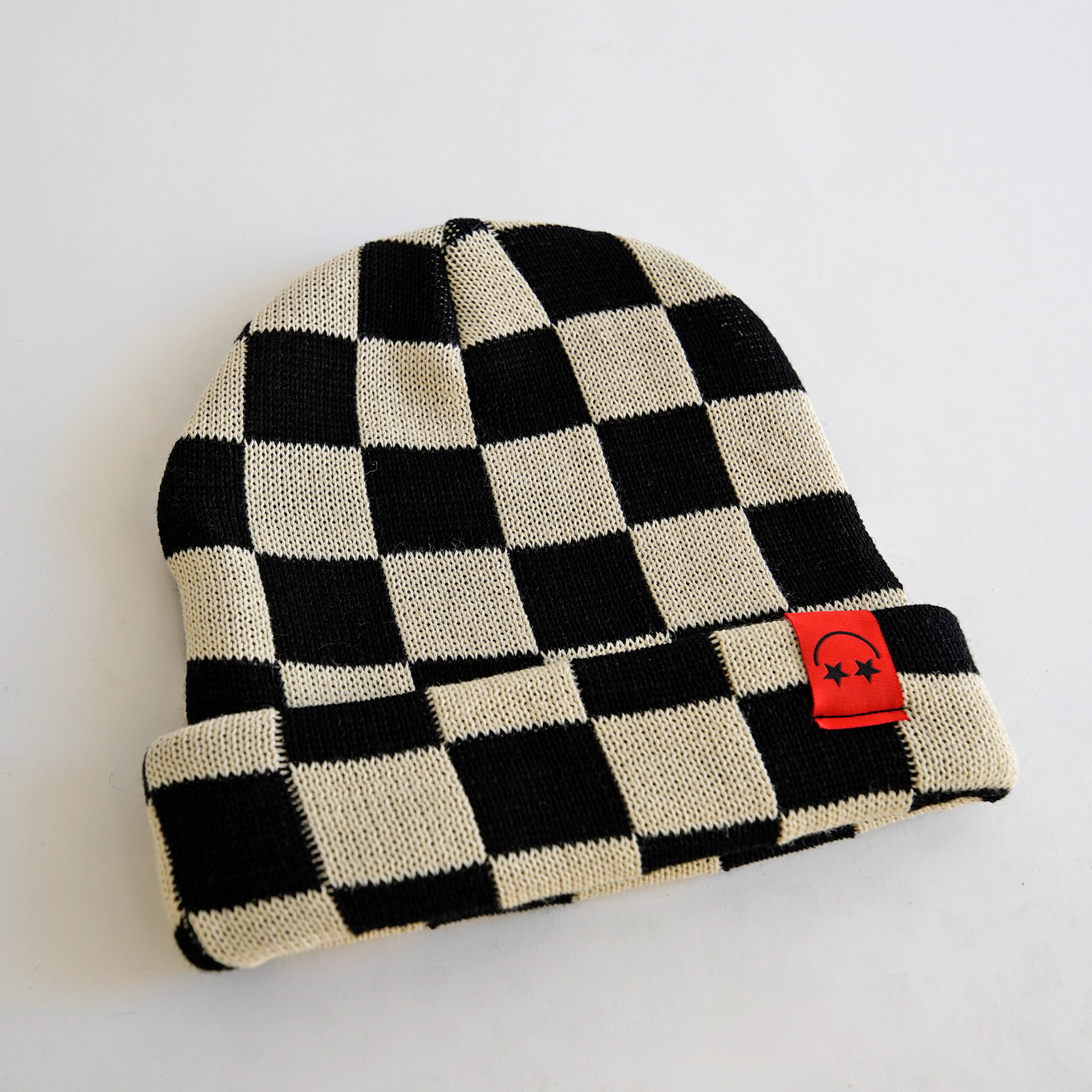 BEANIE - STAR STRUCK - BLACK & WHITE CHECKER
