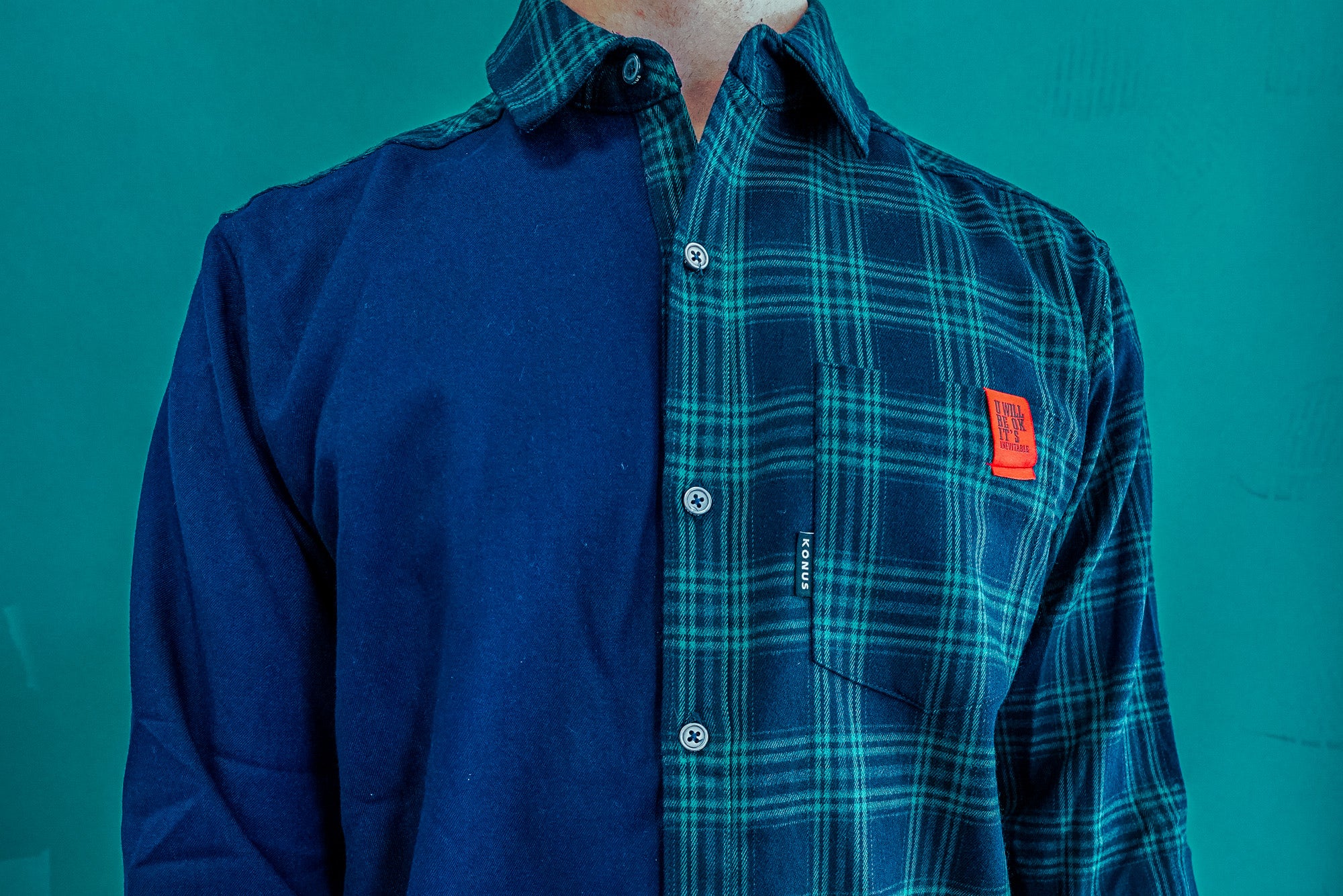 BUTTON UP - PLAID COLOR BLOCK - LIMITED