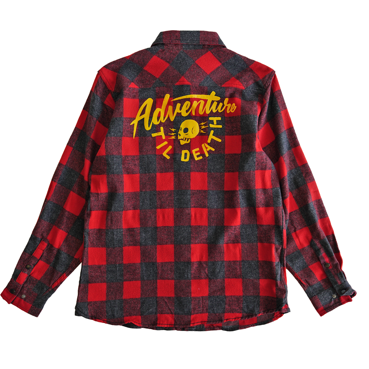 ADVENTURE TIL DEATH - FLANNEL - RED/HEATHER BLACK