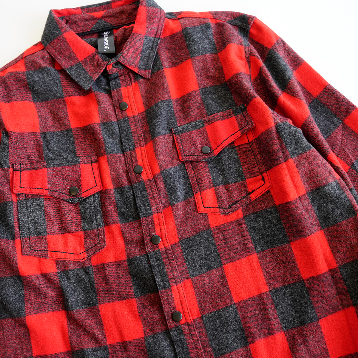 ADVENTURE TIL DEATH - FLANNEL - RED/HEATHER BLACK