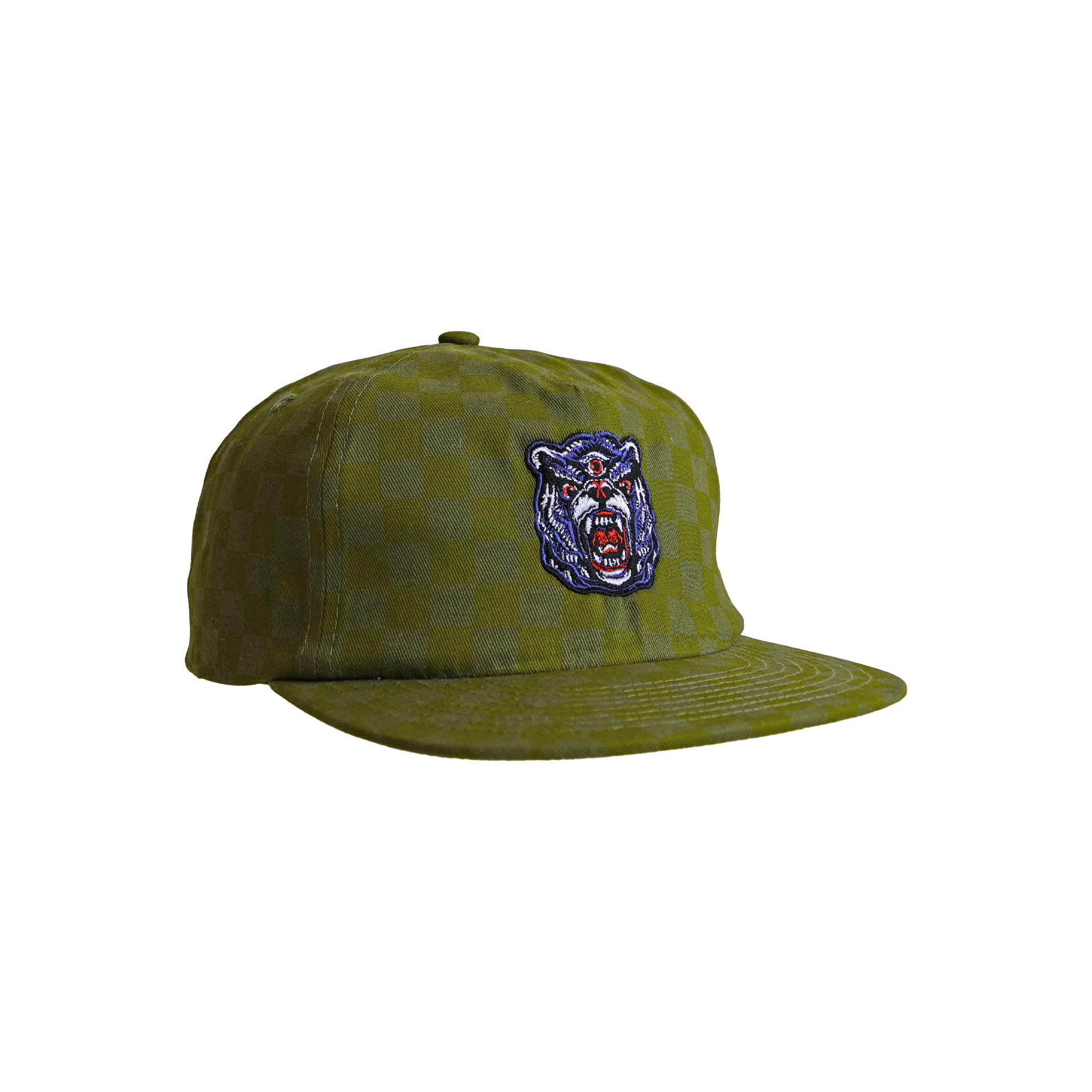 THIRD EYE BEAR - SNAPBACK HAT - CHECKER CATCUS