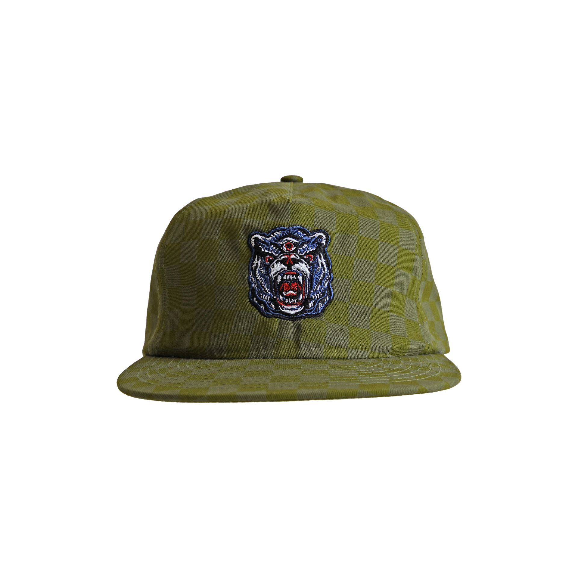 THIRD EYE BEAR - SNAPBACK HAT - CHECKER CATCUS