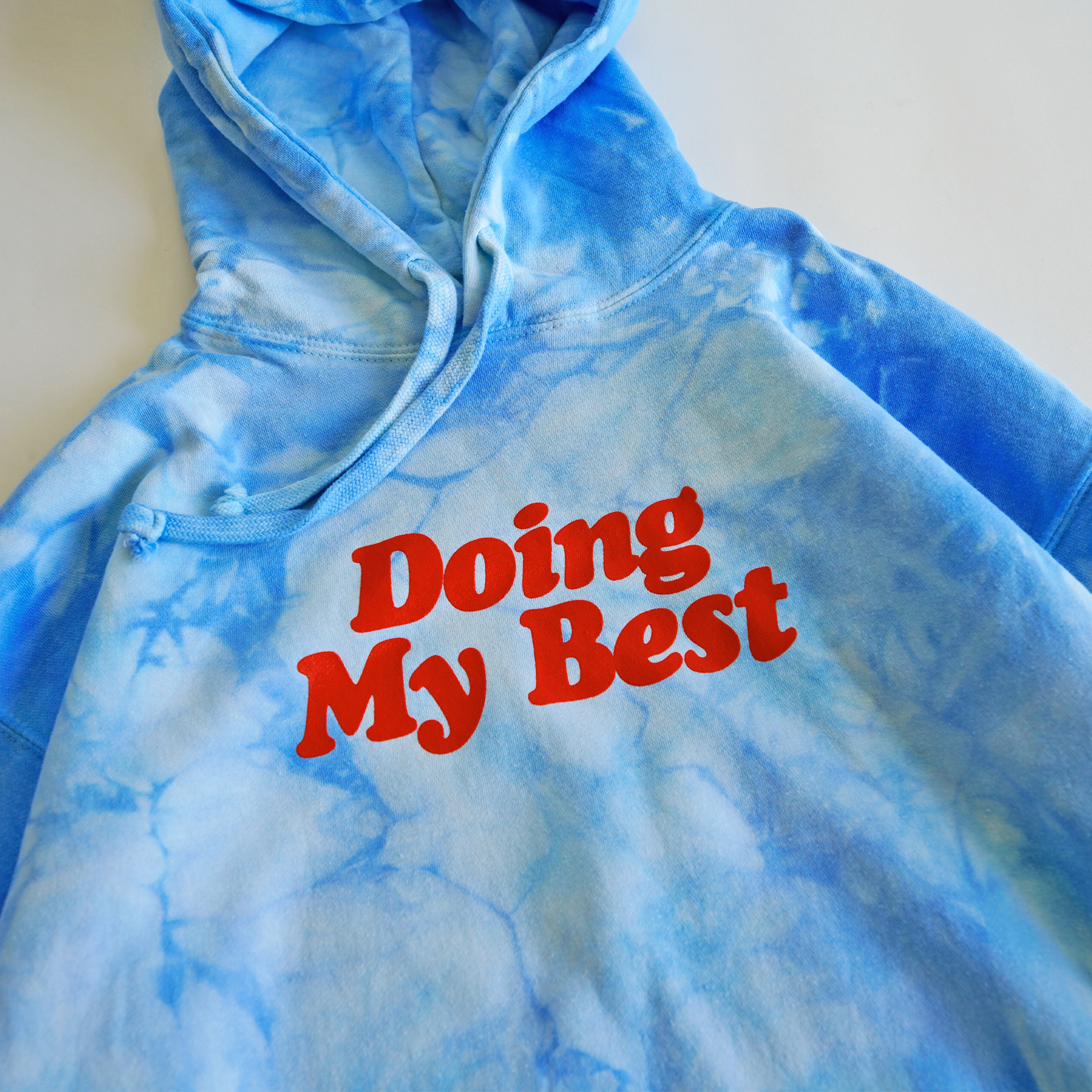 DOING MY BEST - HOODIE - CRYSTAL TIE DYE - BABY BLUE