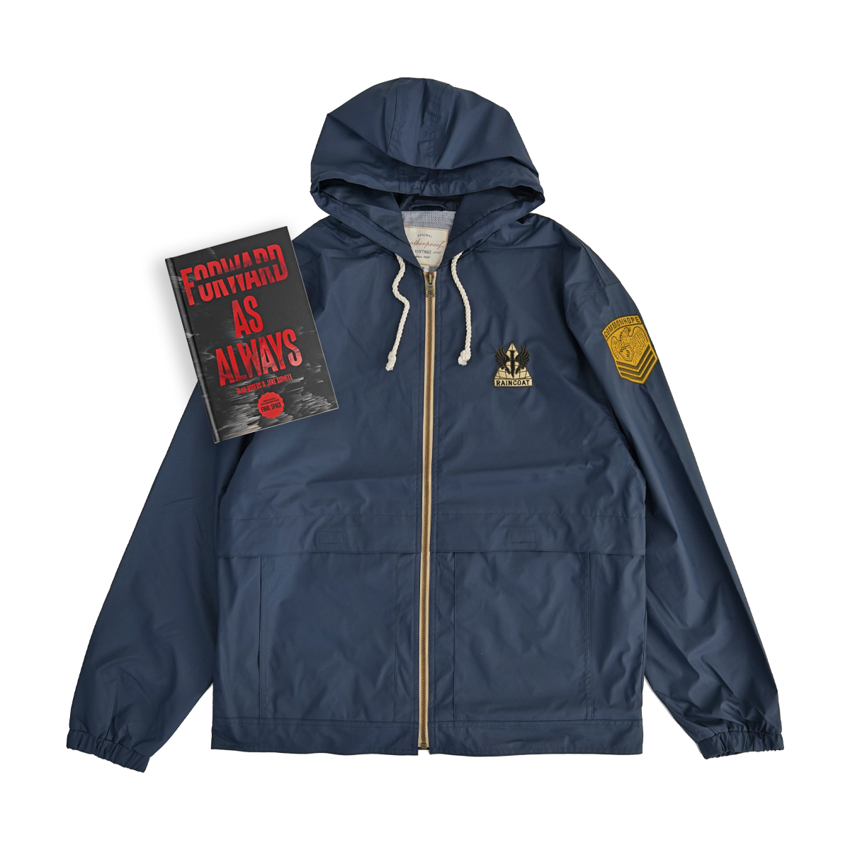 RAINCOAT - VINTAGE RAIN JACKET - NAVY - BOOK BUNDLE