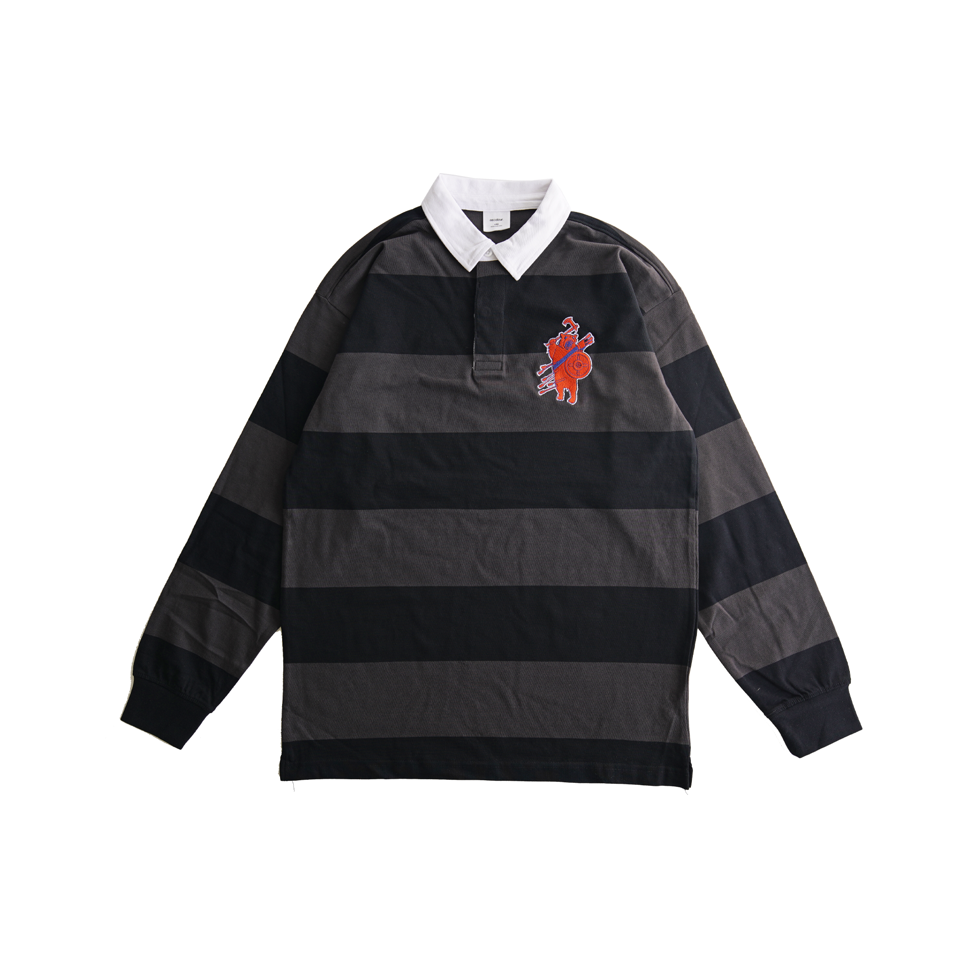 BATTLE BEAR - EMBROIDERY - STRIPED RUGBY SHIRT