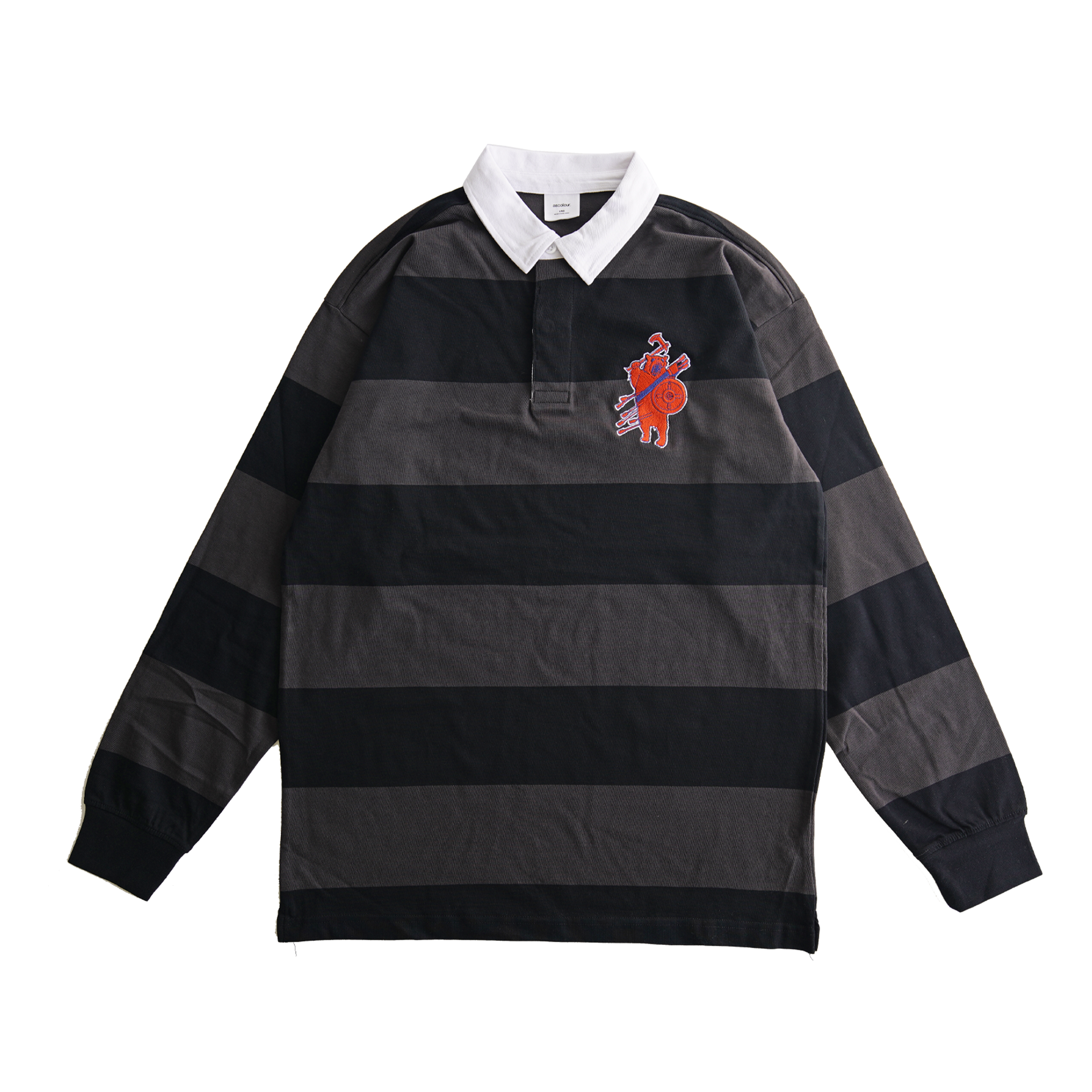 BATTLE BEAR - EMBROIDERY - STRIPED RUGBY SHIRT
