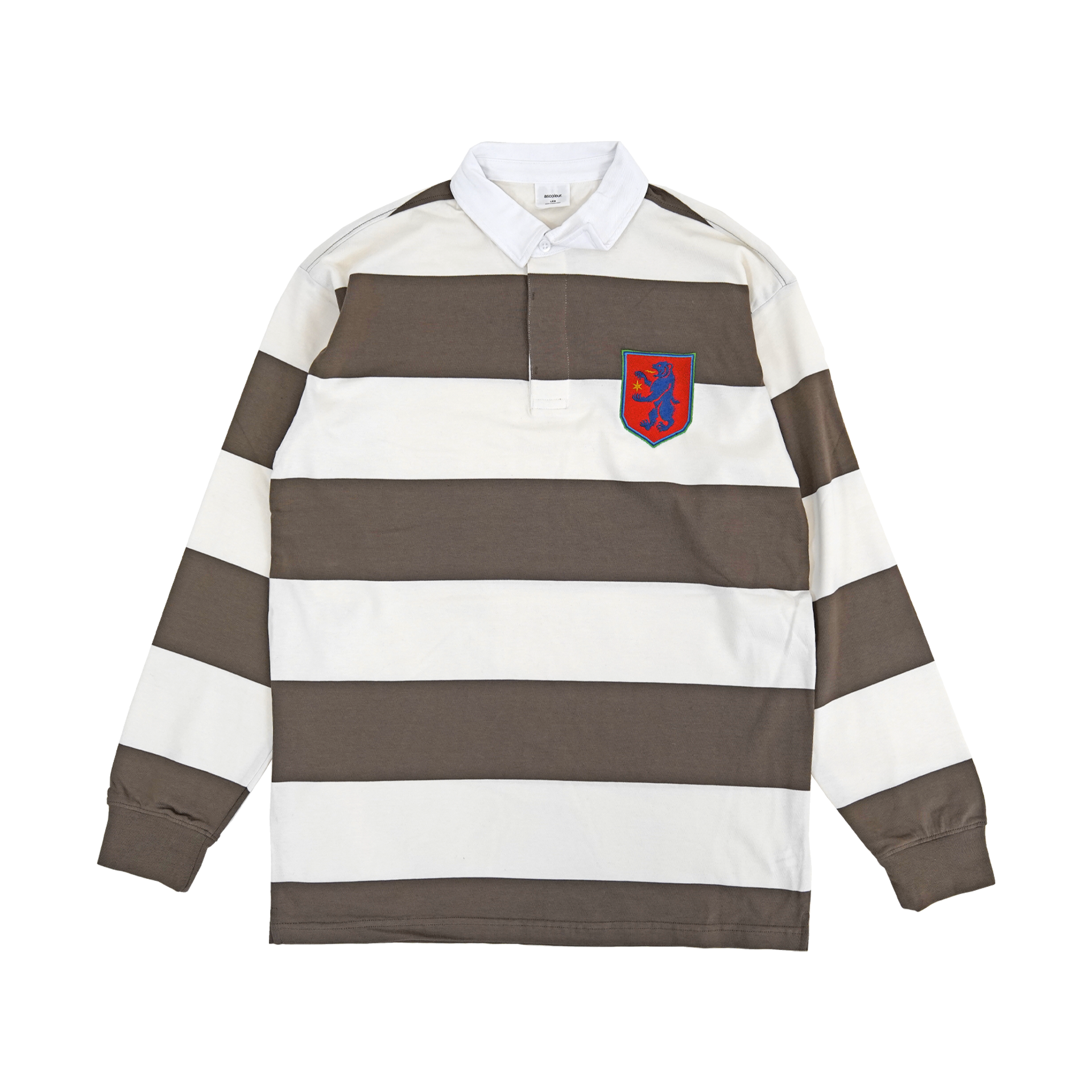 SHIELD OF ARMS - STRIPED RUGBY SHIRT - WALNUT