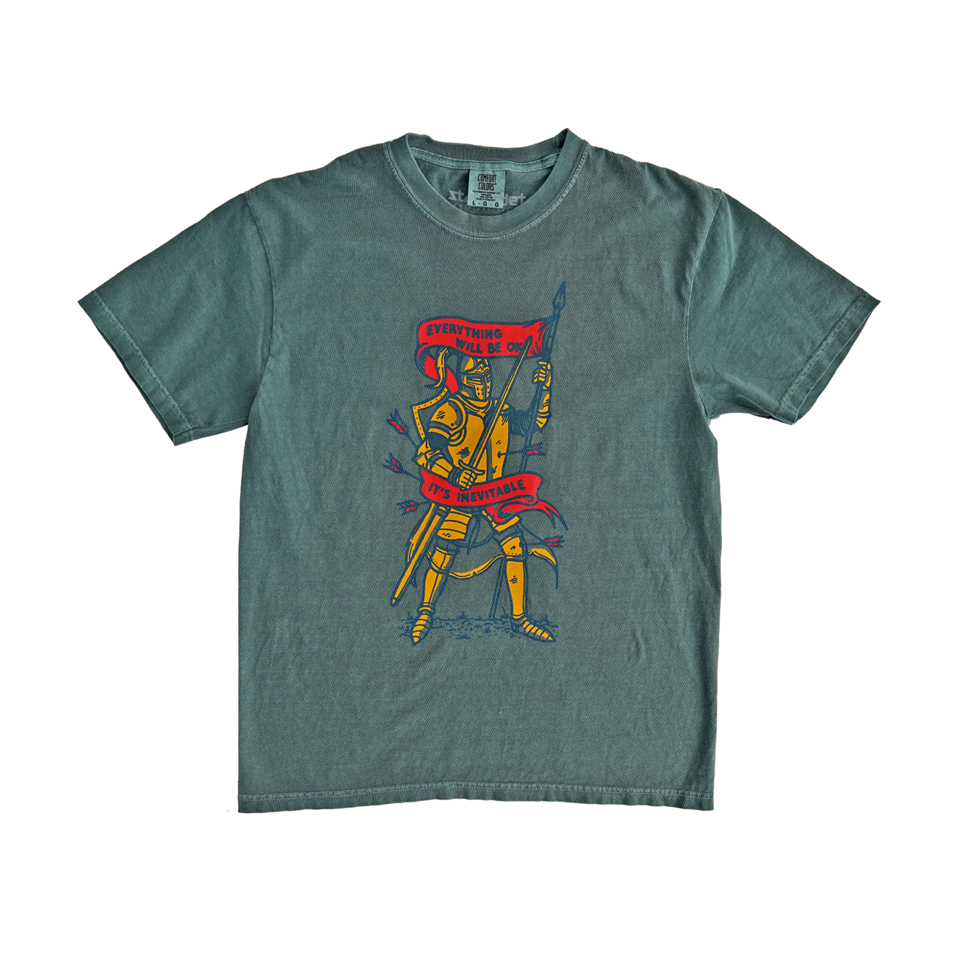 YOU WILL BE OKAY KNIGHT - HEAVY WEIGHT T-SHIRT - BLUE SPRUCE